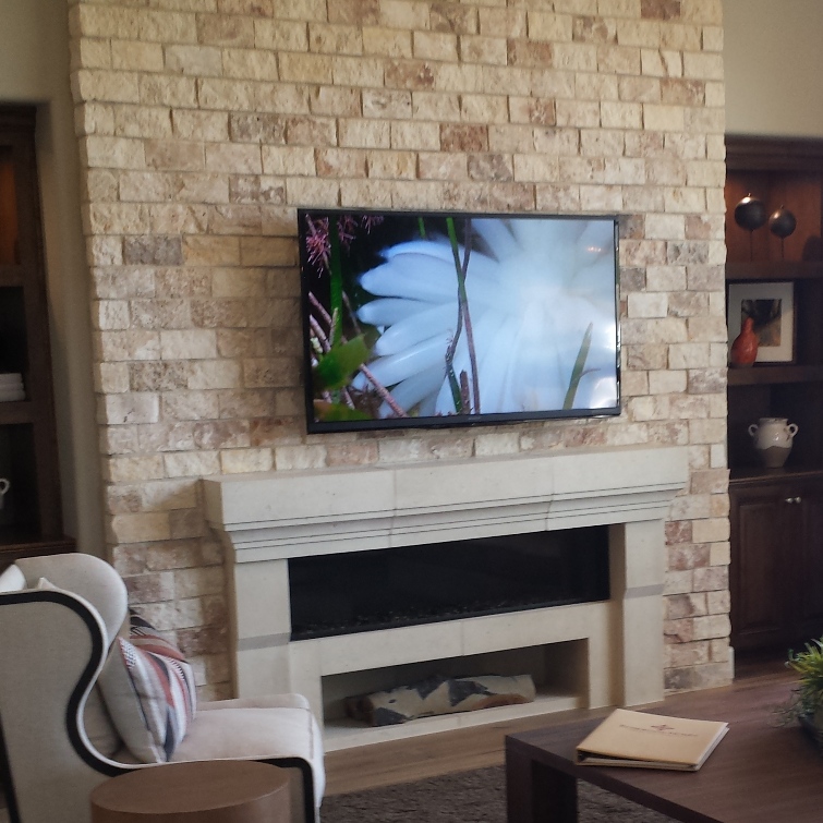 Custom Fireplace Built Using Architectural Precast Concrete Panels