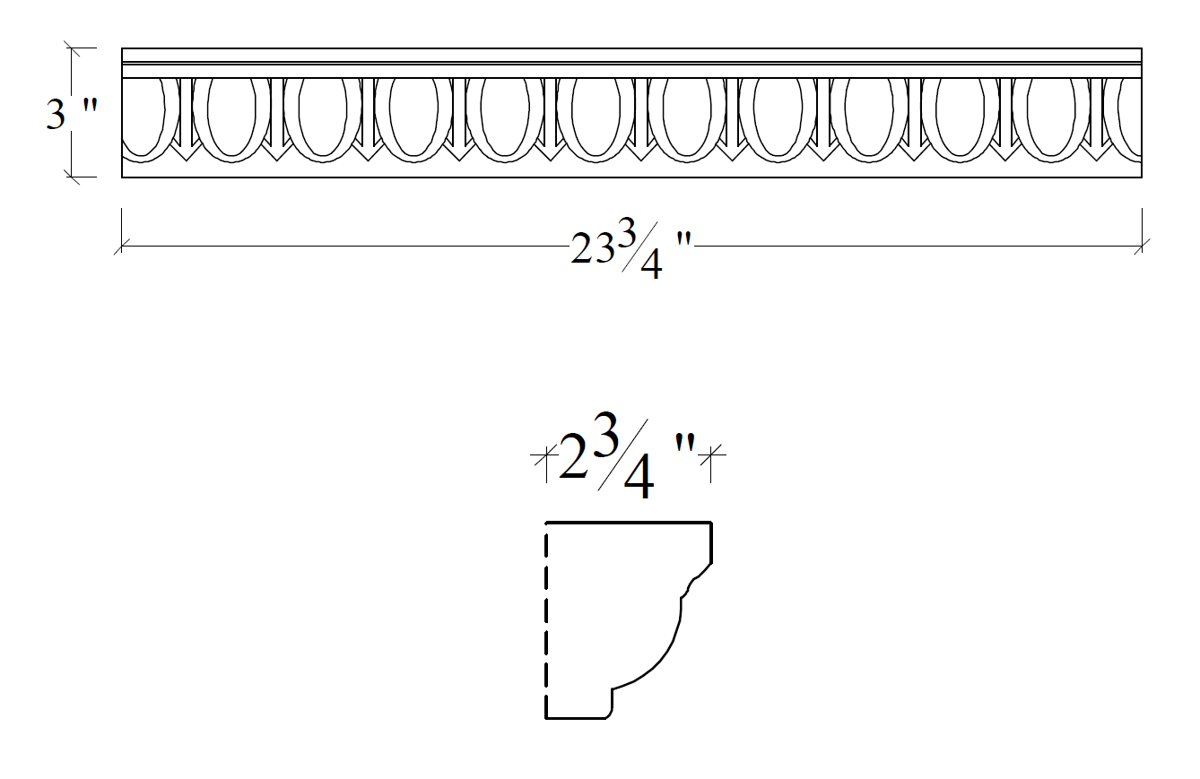CAD Drawing for Small Egg and Dart Architectural Trim