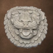Ornamental Element | Lion Head 1 | As Shown - Grey Color, Smooth Texture