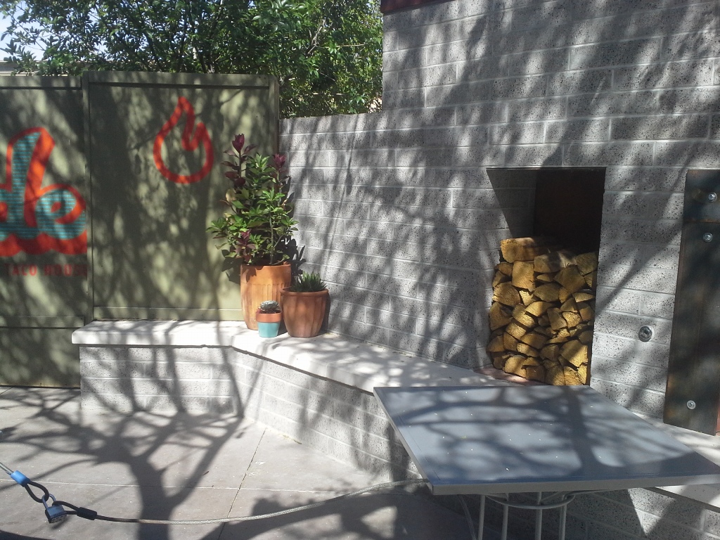 Patio Fireplace Hearth using Custom Architectural Precast