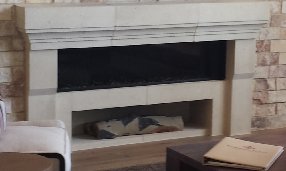 Custom Fireplace Built using Architectural Precast Concrete Panels