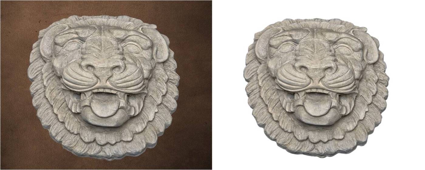 Ornamental Product - Lion Head 1 - In this image ... Grey Color, Smooth Texture