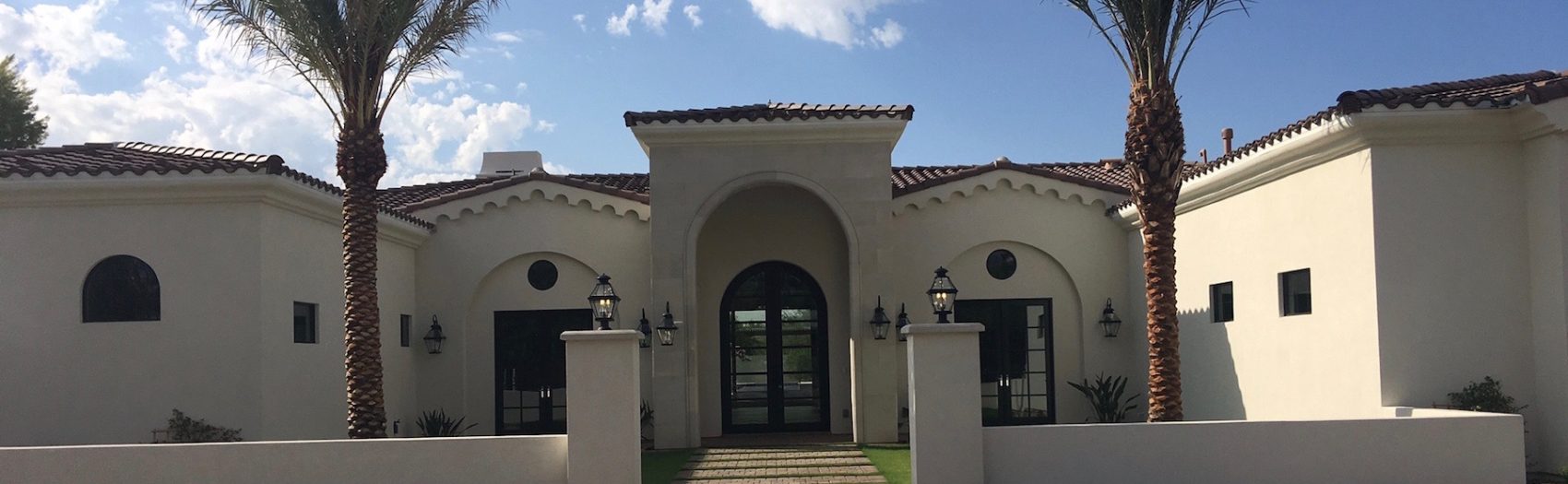 Entry Way Elevation, Wall Coping using Mesa Precast Stone Panels