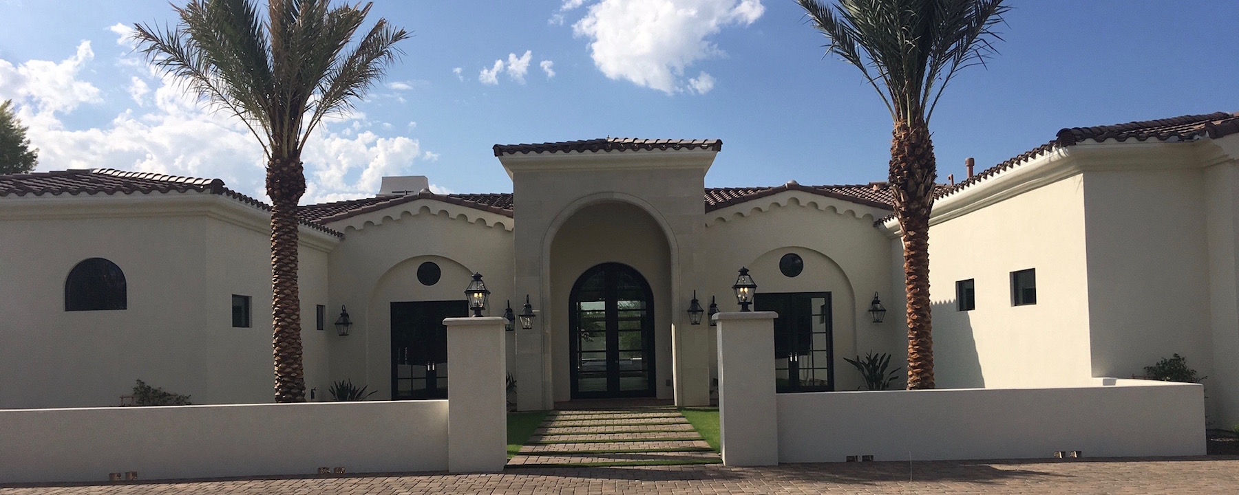 Entry Way Elevation, Wall Coping using Mesa Precast Stone Panels