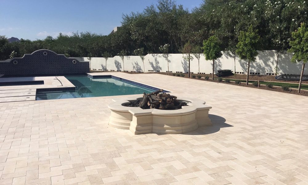 Pavers, Planters, Pool Coping Design with Precise Color Matching