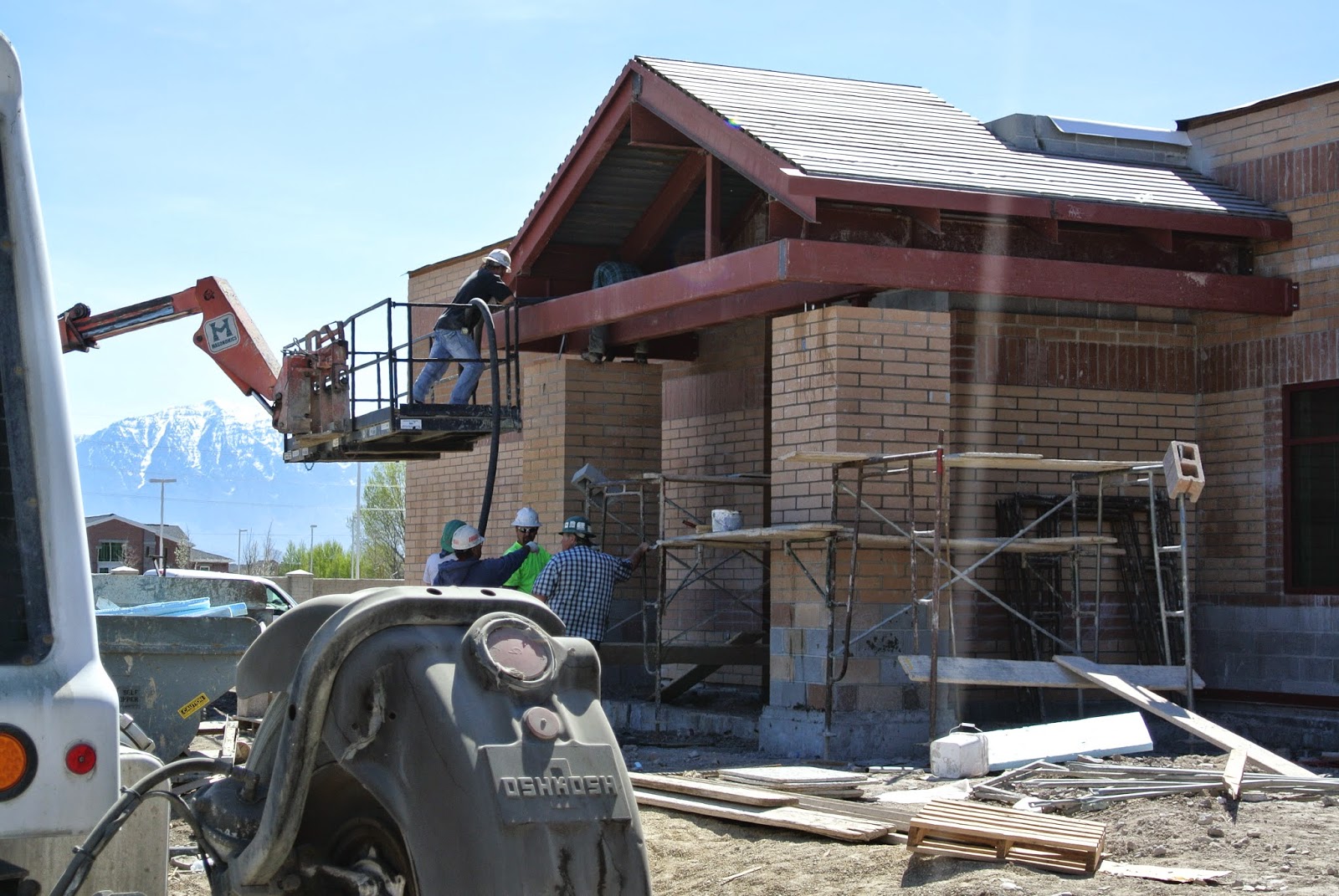 Installation Support for Entry Way on the Side of the School Building