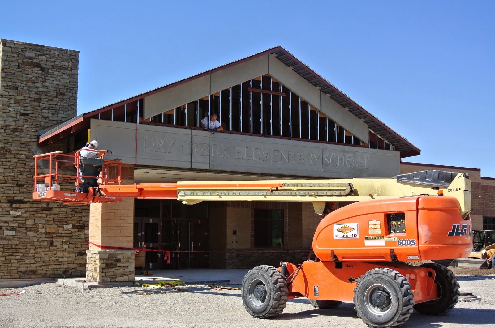 Installation of GFRC Stone Panels | Construction Site: Dry Creek Elementary School, Lehi, UT