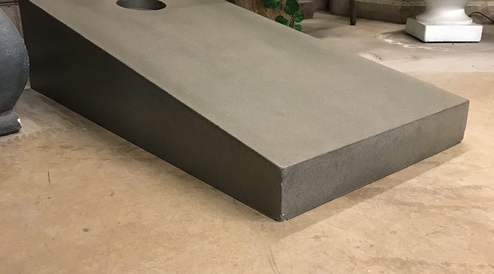 Cornhole fabricated using custom mold